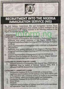 How to apply for nis recruitment 2023
