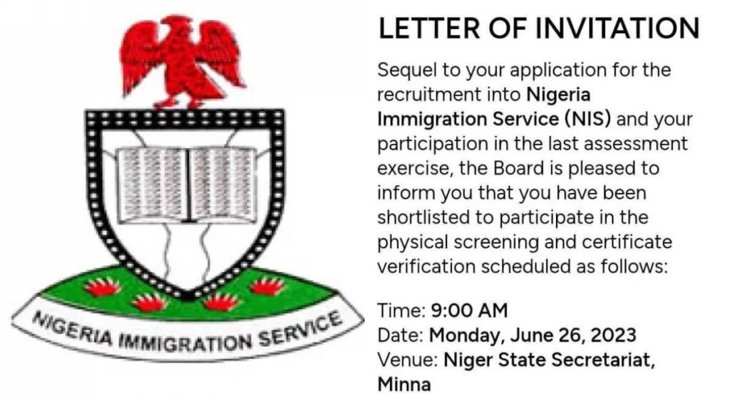 Immigration Releases Shortlist For Physical Screening And 