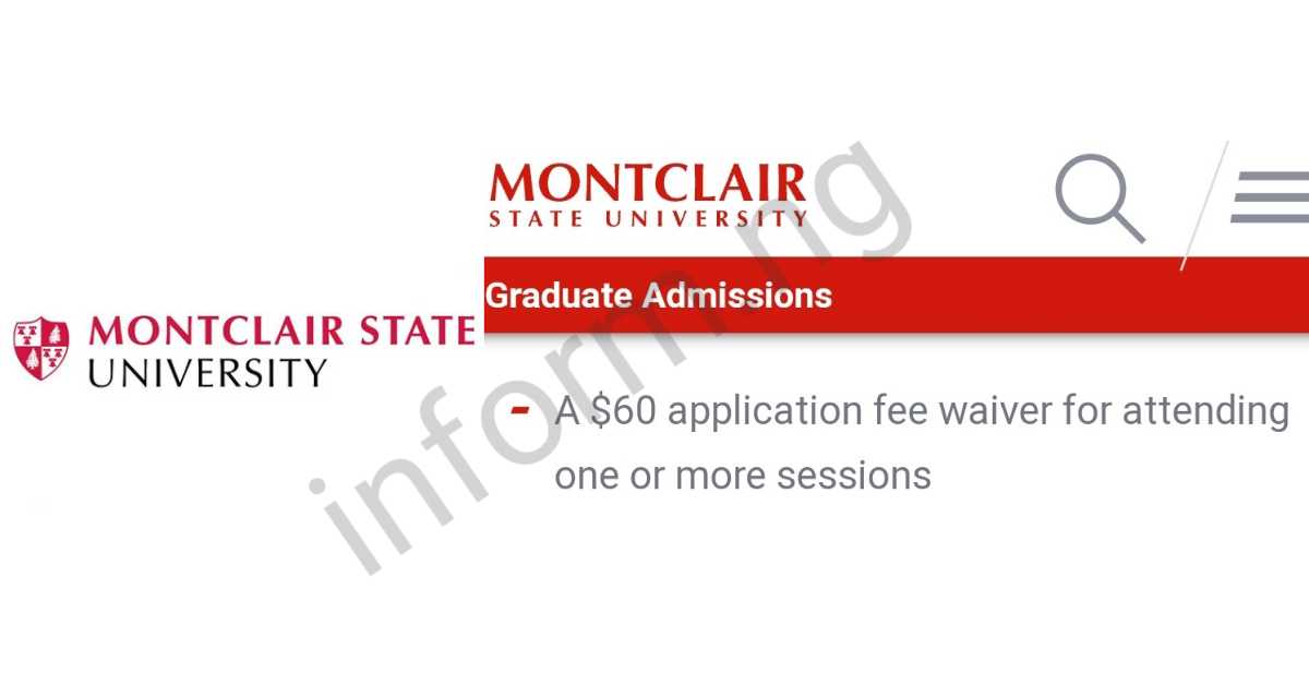 Montclair State University Application Fee Waiver 2024 [New]