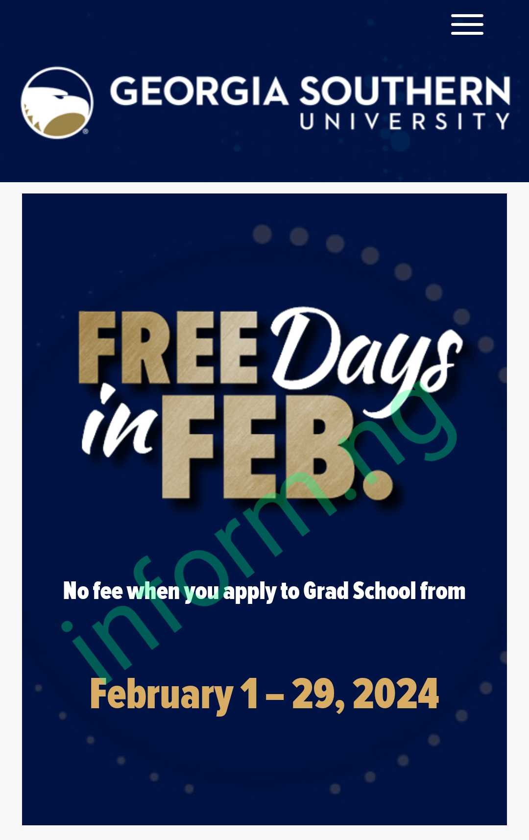 Georgia Southern University Application Fee Waiver 2024 1955