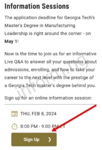 You will only receive the The Georgia Tech application waiver 2024 when you attend the information session, which will be held online on Zoom.