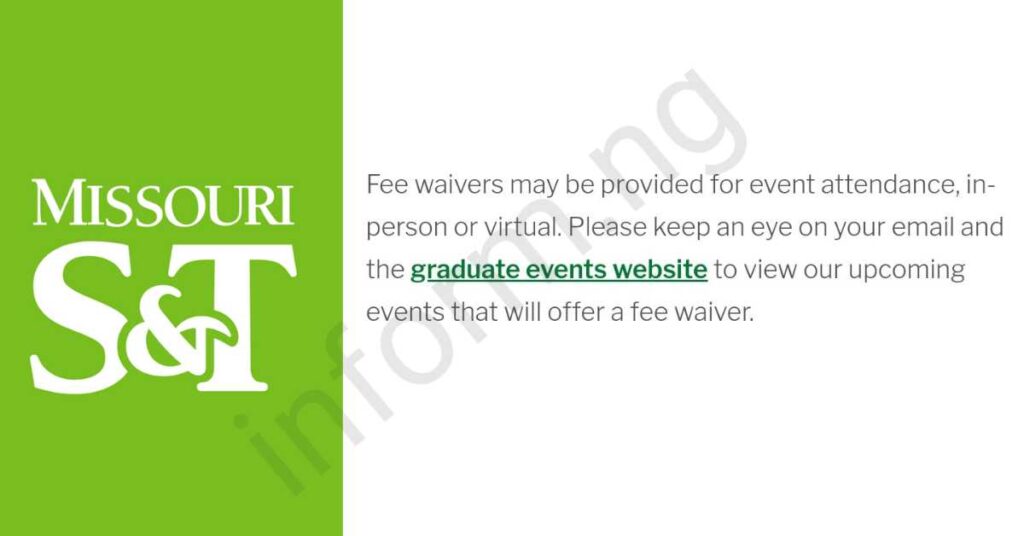 You will only receive the Missouri University of Science and Technology application waiver 2025 when you attend the webinar, which will be held online.