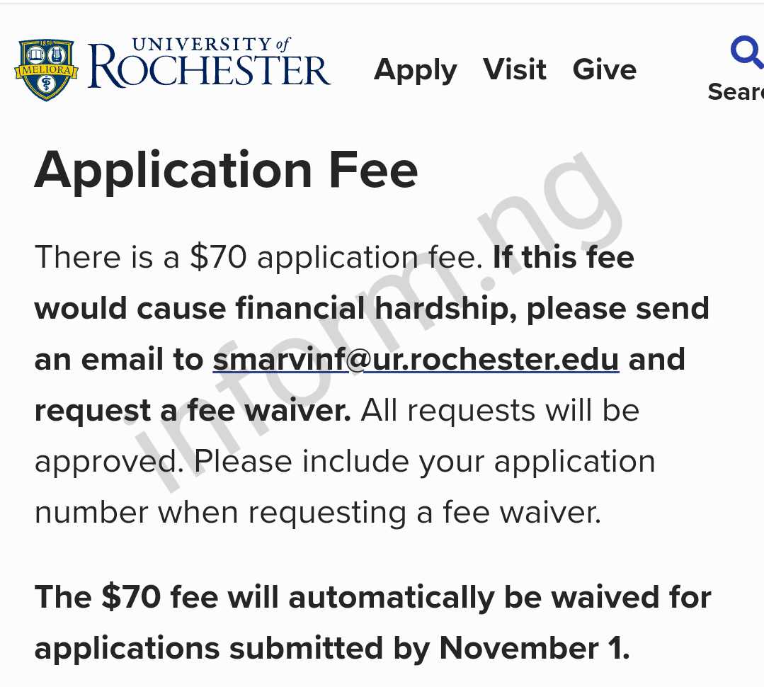 University of Rochester Application Fee Waiver 2025 [Latest]