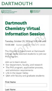 You will only receive the Dartmouth College application waiver 2025 when you attend the graduate program information session, webinar or open house.
