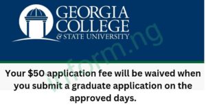 You can only use the Georgia College & State University application fee waiver code 2026 when you submit your application by November 1, 2025, 11:59 EDT