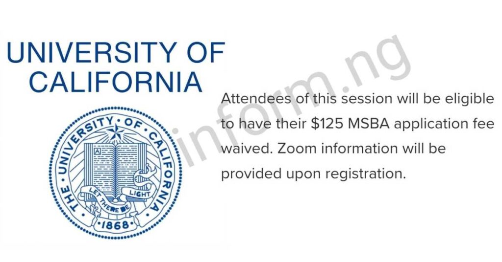You will only receive the University of California application waiver 2025 when you attend the graduate webinar or virtual information session.