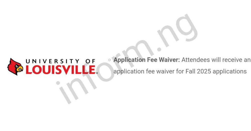 You will only receive the University of Louisville application waiver 2025 when you attend the Virtual Public Health Preview Day which will be held online.