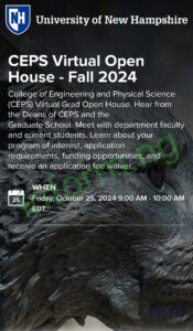 You will only receive the University of New Hampshire application waiver 2025 when you attend the graduate program information session, webinar or open house.