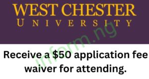 You will only receive the West Chester University application waiver 2026 when you attend any of the graduate school information session which will be held online.
