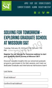 You will only receive the Missouri S&T application waiver 2025 when you attend the webinar, which will be held online.