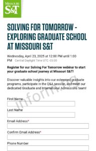 You will only receive the Missouri S&T application waiver 2025 when you attend the webinar, which will be held online.