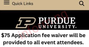 You will only receive the Purdue University application waiver 2026 when you attend the graduate information session.