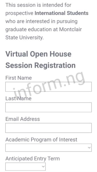 You will only receive the Montclair State University application waiver 2026 when you attend any of the graduate information sessions.