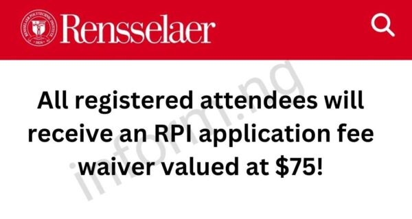 You will only receive the Rensselaer Polytechnic Institute application waiver 2026 when you attend any of the graduate information sessions or webinars.