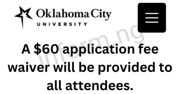 You will only receive the Oklahoma City University application waiver 2026 when you attend the Graduate School Virtual Information Session