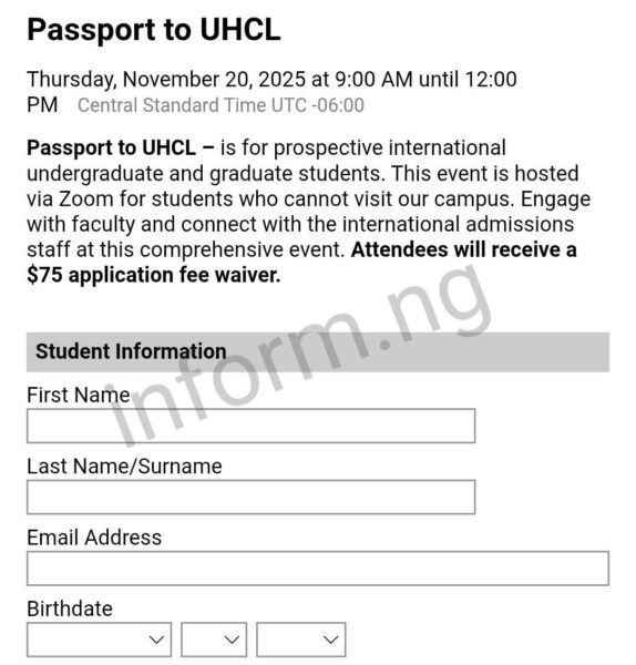 You will only receive the University of Houston-Clear Lake University application waiver 2026 when you attend the Passport to UHCL Virtual Event